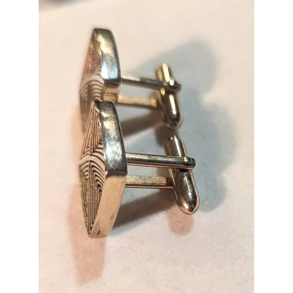 Vintage SWANK Gold Tone Textured Square Cufflinks